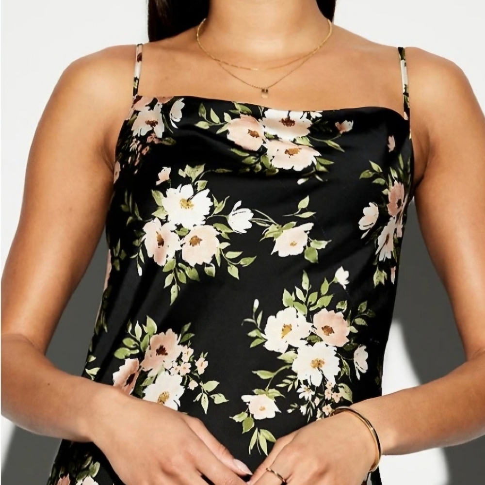 NWT - Satin Cowl Maxi Dress